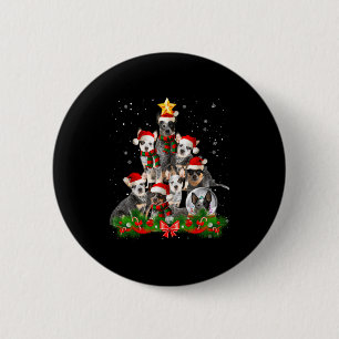 Funny Australian Cattle Dog Dog Christmas Tree - B 6 Cm Round Badge