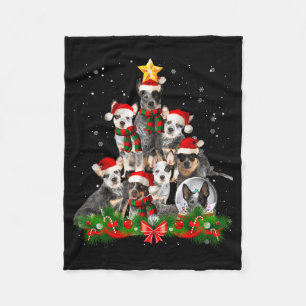 Funny Australian Cattle Dog Dog Christmas Tree - B Fleece Blanket