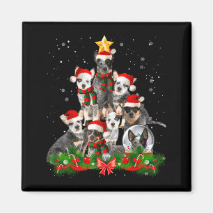 Funny Australian Cattle Dog Dog Christmas Tree - B Magnet
