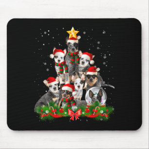 Funny Australian Cattle Dog Dog Christmas Tree - B Mouse Mat