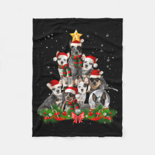 Funny Australian Cattle Dog Dog Christmas Tree Fleece Blanket