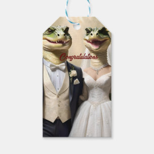 Funny Australian Crocodile Wedding, Gift Tags