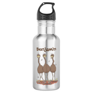 Funny Australian emu trio cartoon illustration 532 Ml Water Bottle