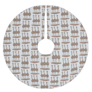 Funny Australian emu trio cartoon illustration Brushed Polyester Tree Skirt