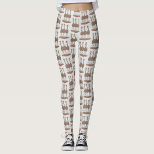 Funny Australian emu trio cartoon illustration Leggings