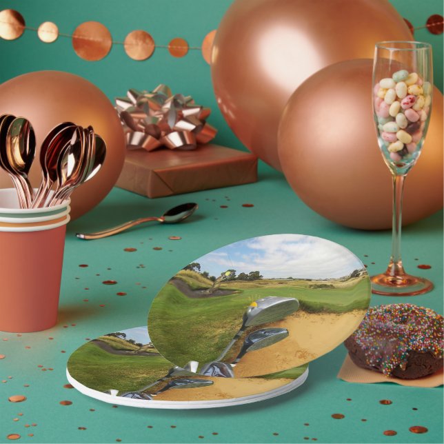 Funny Australian Golf Design, Paper Party Plates (Multi)