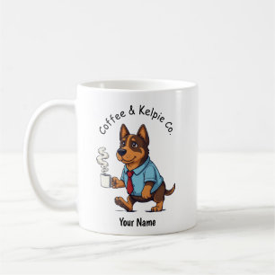 Funny Australian Kelpie Dog Business Suit Coffee  Mug