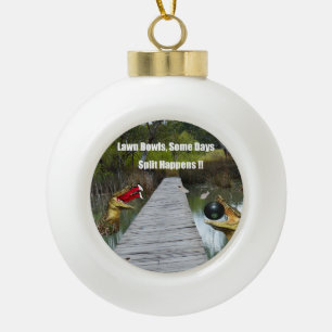 Funny Australian Lawn Bowls Design, Christmas Ball Ceramic Ball Christmas Ornament