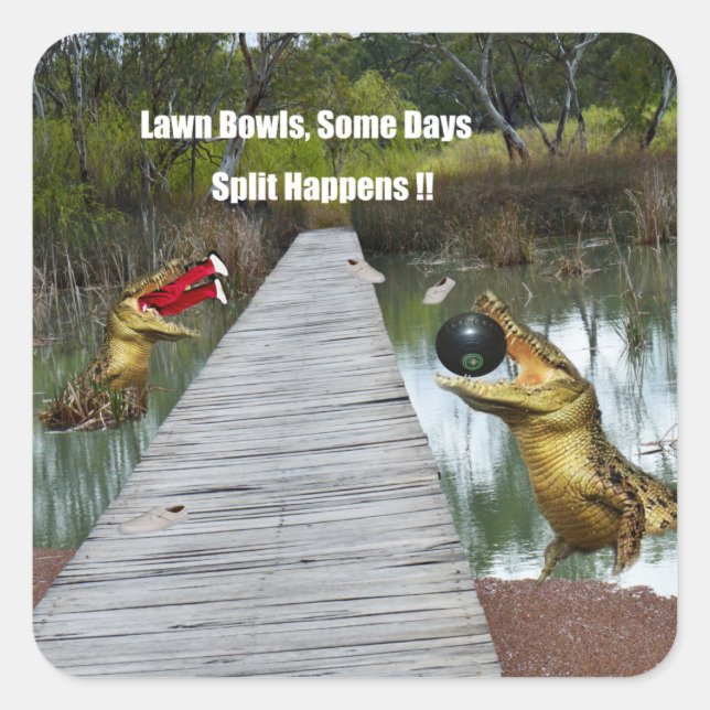 Funny Australian Lawn Bowls Design, Stickers (Front)