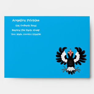 Funny Australian magpie cartoon illustration Envelope