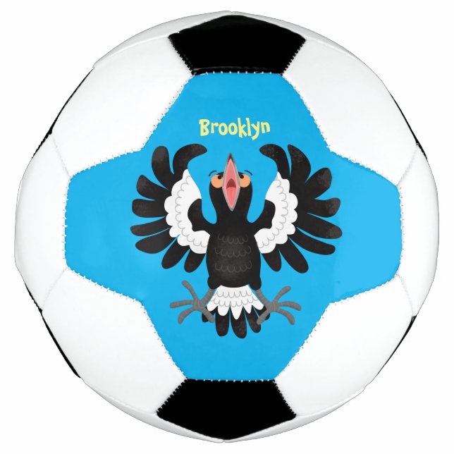 Funny Australian magpie cartoon illustration Football (Front)