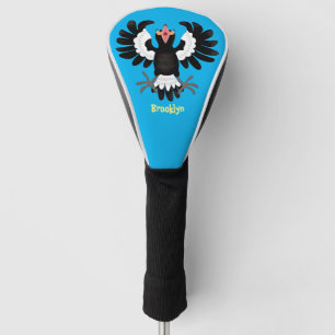 Funny Australian magpie cartoon illustration Golf Head Cover