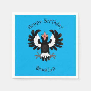 Funny Australian magpie cartoon illustration  Napkin