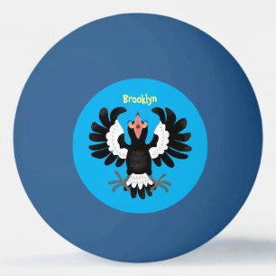 Funny Australian magpie cartoon illustration Ping Pong Ball