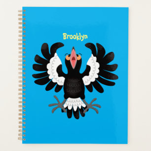 Funny Australian magpie cartoon illustration  Planner