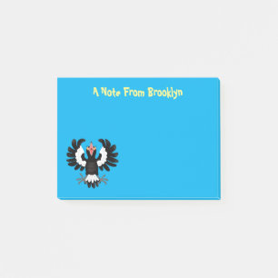 Funny Australian magpie cartoon illustration Post-it Notes