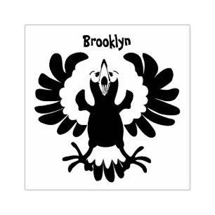 Funny Australian magpie cartoon illustration Rubber Stamp