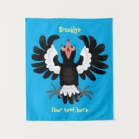 Funny Australian magpie cartoon illustration