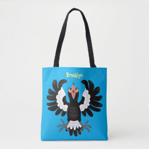 Funny Australian magpie cartoon illustration  Tote Bag