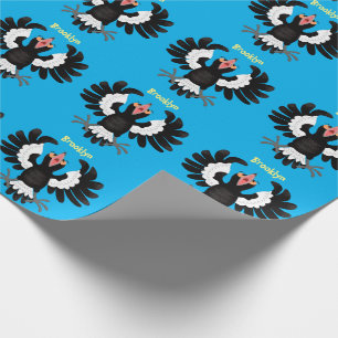 Funny Australian magpie cartoon illustration Wrapping Paper