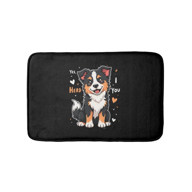 Funny Australian Shepherd Mum Gifts Aussie Yes I H Bath Mat (Front)