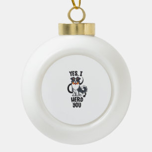 Funny Australian Shepherd Mum Gifts Aussie Yes I H Ceramic Ball Christmas Ornament