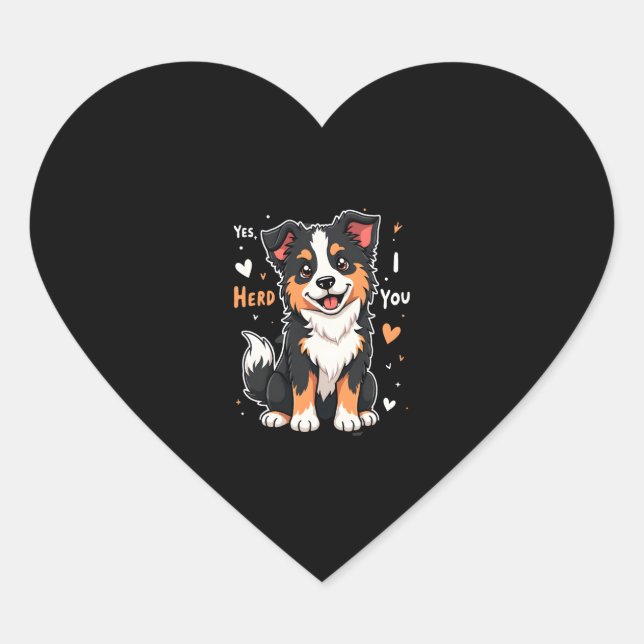 Funny Australian Shepherd Mum Gifts Aussie Yes I H Heart Sticker (Front)