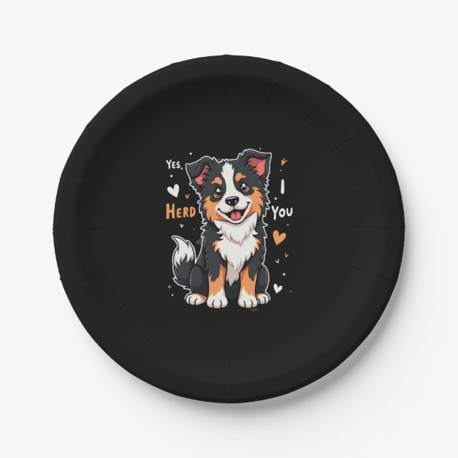 Funny Australian Shepherd Mum Gifts Aussie Yes I H Paper Plate (Front)
