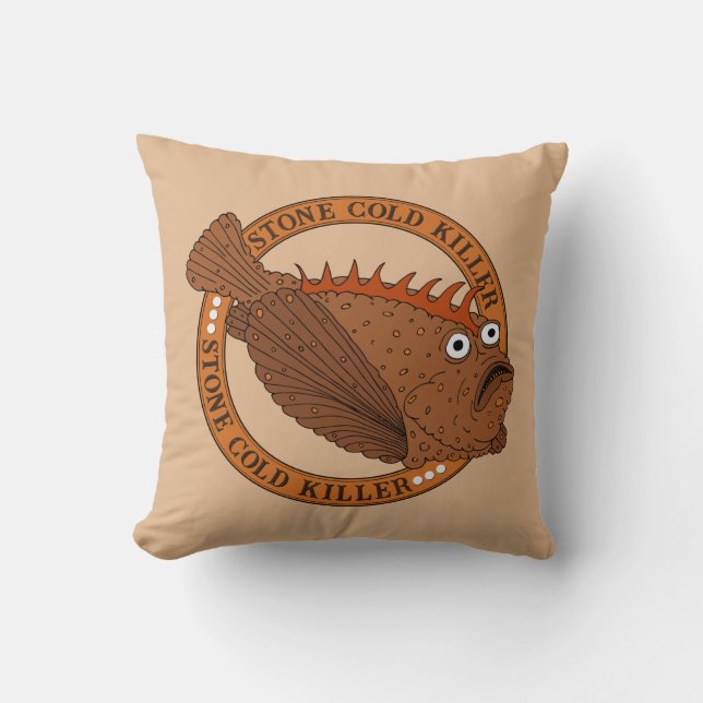 Funny Australian Stonefish Creature Cushion (Front)