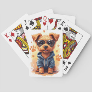 Funny Australian Terrier Kawaii Dog Playing Cards