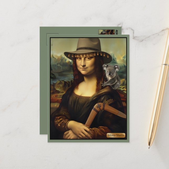 Funny Australian Themed Postcard (Front/Back In Situ)