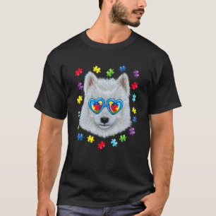 Funny Autism American Eskimo Dog Puzzle Sunglasses T-Shirt
