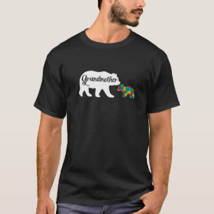Funny Autism Awarenes Grandmother Bear Family Auti T-Shirt