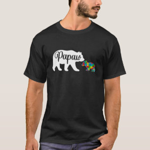 Funny Autism Awarenes Papaw Bear Family Autistic T-Shirt