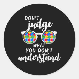 Funny Autism Awareness Classic Round Sticker
