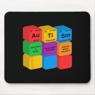 Funny Autism Awareness Elements Periodic Table Che Mouse Mat
