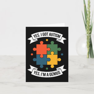 Funny Autism Awareness Kids Autistic Puzzle Autism Card