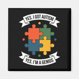 Funny Autism Awareness Kids Autistic Puzzle Autism Magnet