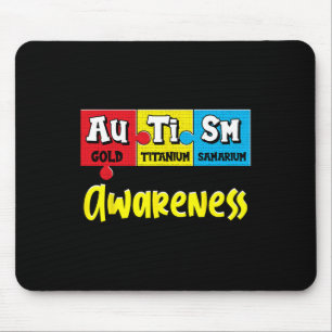 Funny Autism Awareness Puzzle Chemical Periodic Ta Mouse Mat
