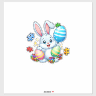 Funny Autism Awareness Puzzle Easter Bunny Eggs Ki