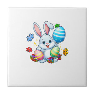 Funny Autism Awareness Puzzle Easter Bunny Eggs Ki Tile