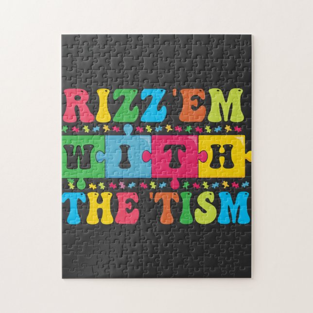 Funny  Autism Awareness Rizz'em with The Tism   Jigsaw Puzzle (Vertical)