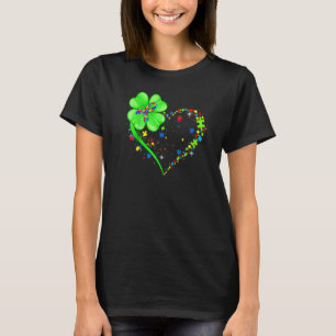 Funny Autism Awareness St Patricks Day Clover Auti T-Shirt