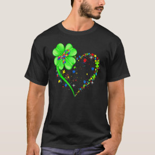 Funny Autism Awareness St Patricks Day Clover Auti T-Shirt
