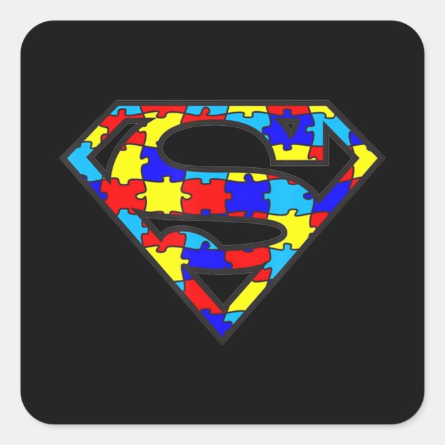 Funny Autism Awareness Superhero T-Shirt170  Square Sticker (Front)