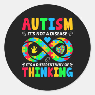 Funny Autism Awareness Support Austim Classic Round Sticker