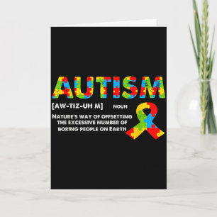 Funny Autism Definition - Autism Awareness Month Card