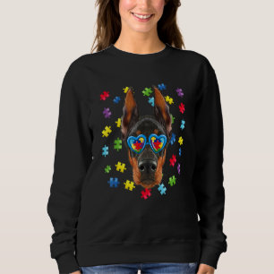 Funny Autism Doberman Dog Puzzle Sunglasses Boys K Sweatshirt