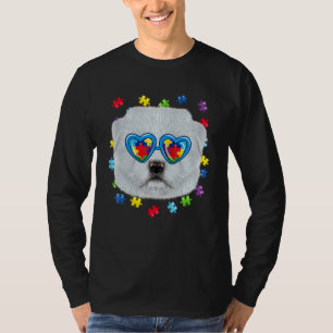Funny Autism Maltese Dog Puzzle Sunglasses Boys Ki T-Shirt