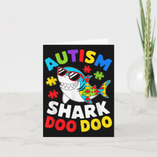 Funny Autism Shark Puzzle Awareness Day Cute For B Card